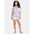 thumbnail image 1 of Way to Celebrate Women's Americana Notch Collar Top and Shorts Pajama Set, 2-Piece, Sizes XS-3X, 1 of 4