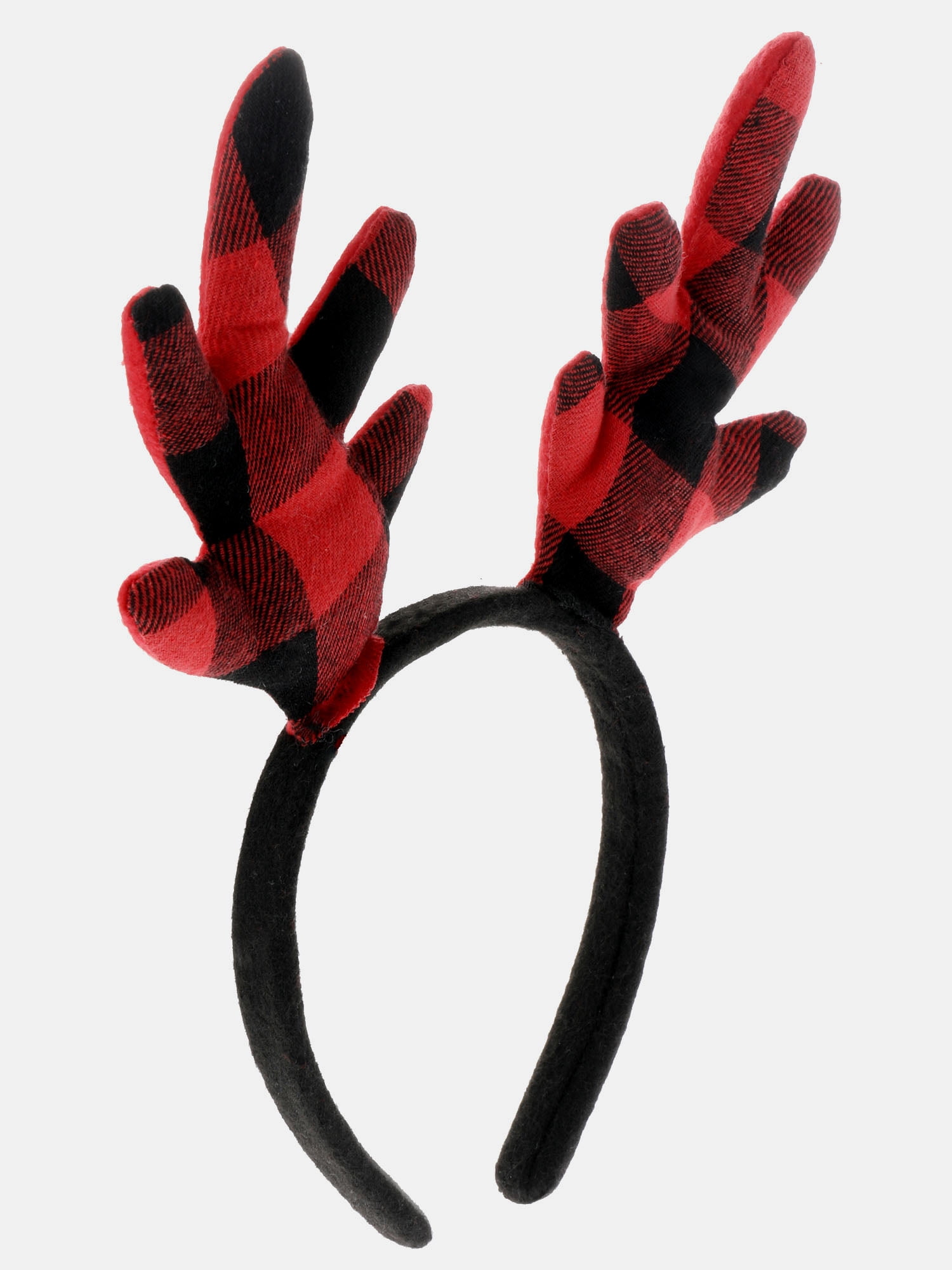 Way to Celebrate Women's Plaid Reindeer Antler Headband, Brown, 1 Piece, One Size Fits Most
