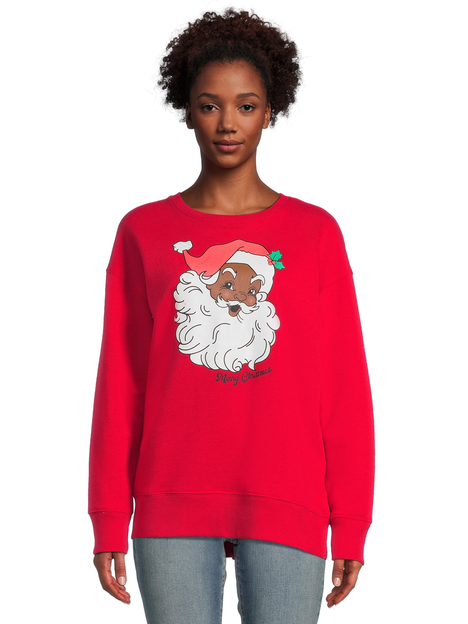Women s Christmas Black Santa Long Sleeve Pullover Fleece Graphic druckgeber-mit-warnkontakt-ber-masse-0-5-bar-m18-x-1-5