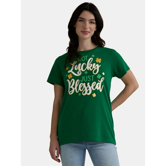 Way to Celebrate Women's St. Patrick's Day Graphic Tee, Sizes S-XXXL
