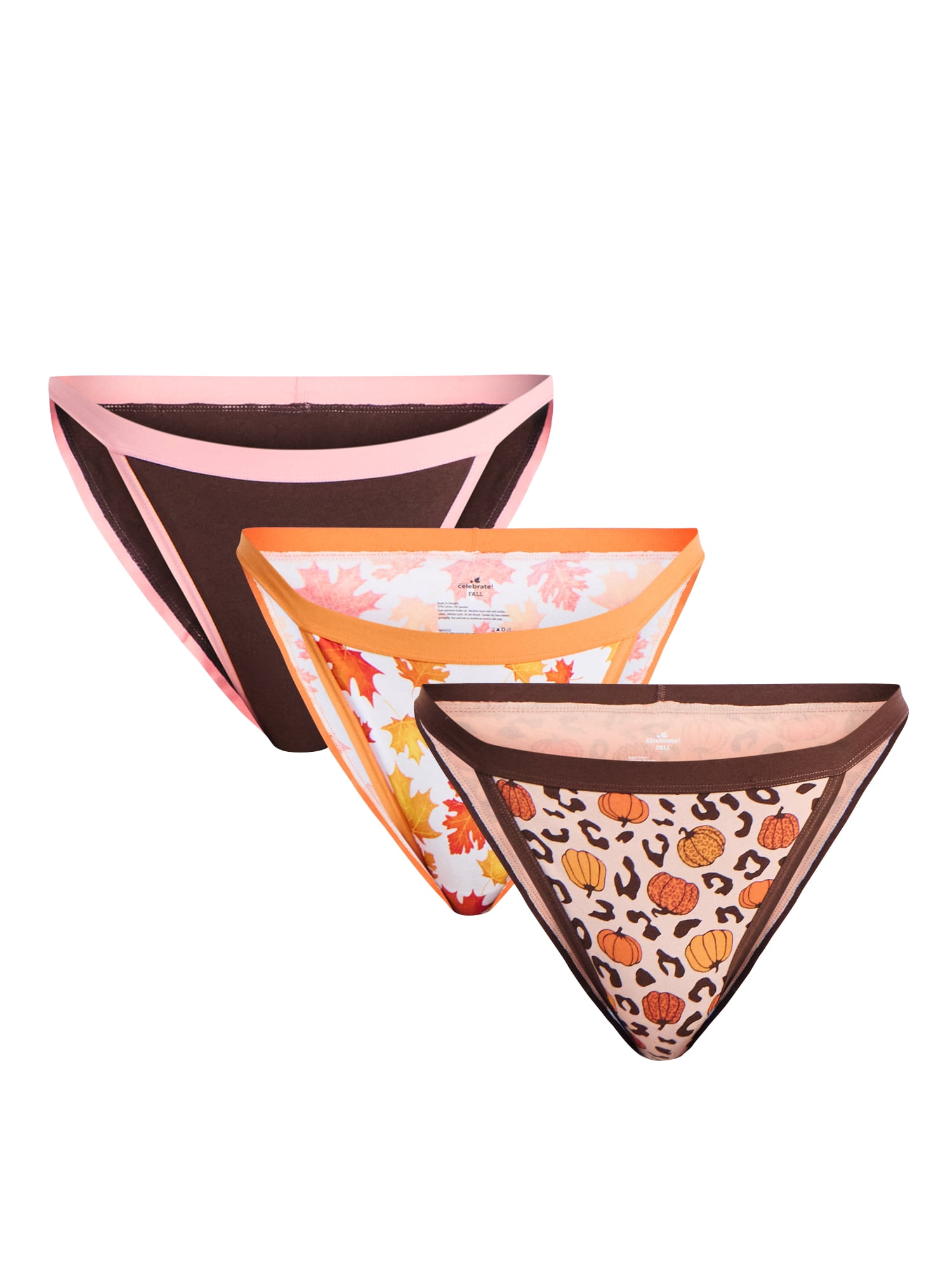 Way to Celebrate Women's String Bikini Panties, 3-Pack, Sizes S-XXL