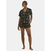 Halloween Women’s Printed Notched Top and Shorts Pajama Set from Way to Celebrate, 2-Piece, Sizes XS-3X