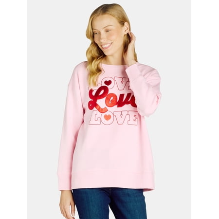 Valentine’s Day Women's Graphic Sweatshirt from Way to Celebrate, Sizes S-XXXL