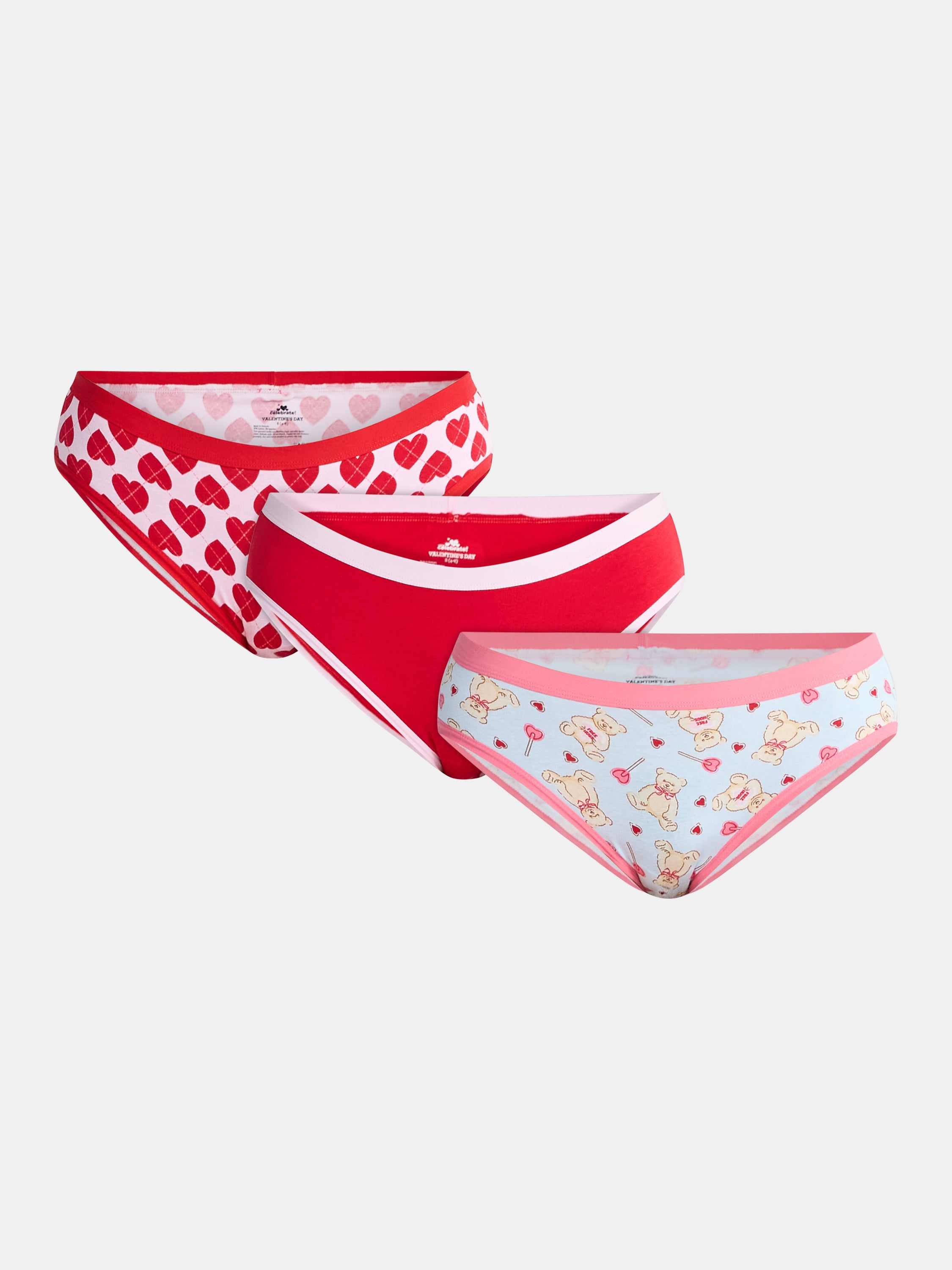 Way to Celebrate Womens Hipster Panties, 3-Pack, Sizes S-XXL