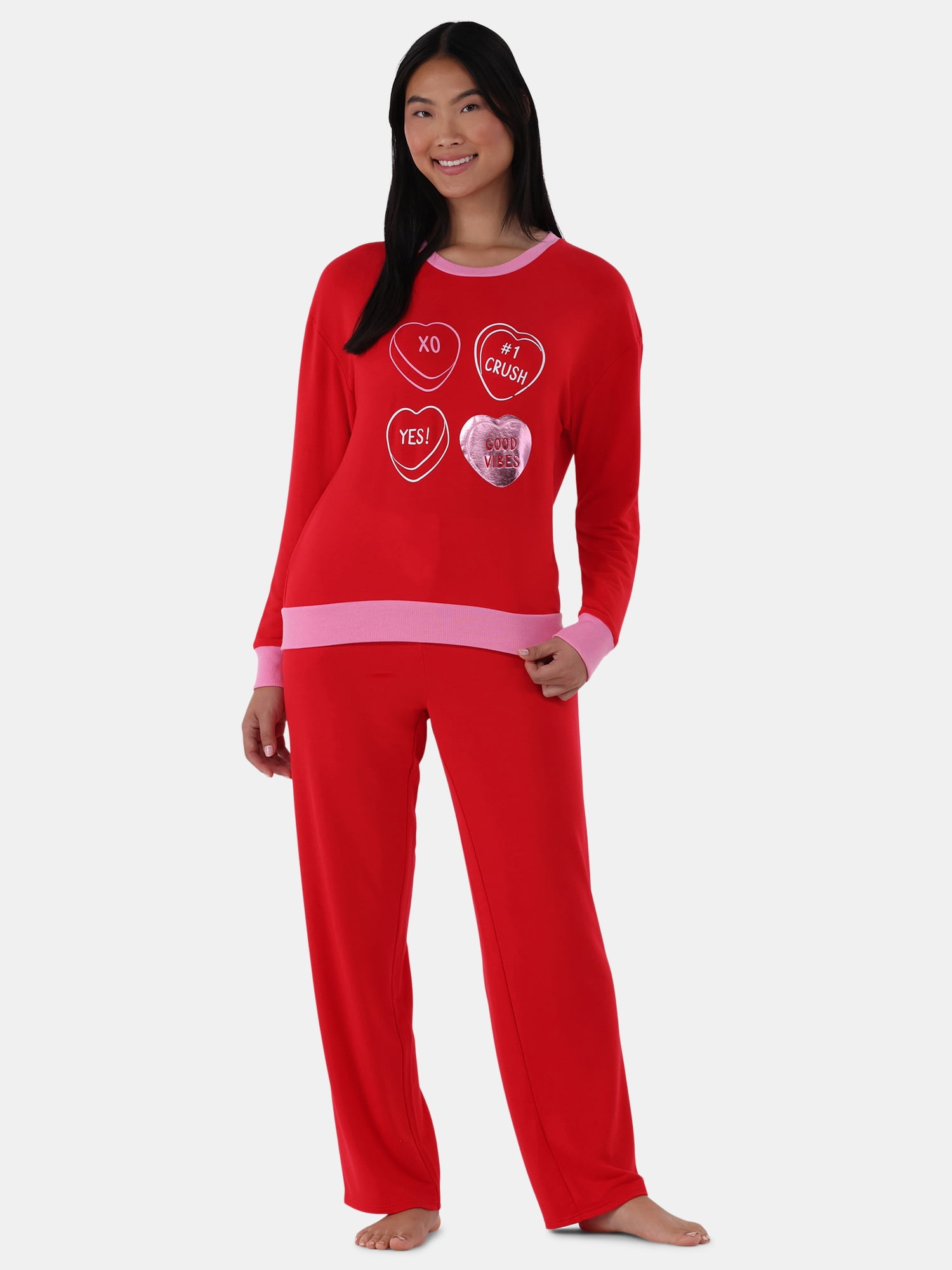 Walmart discount codes: Way to Celebrate Women's Lounge Top and Pants Pajama Set, 2-Piece, Sizes XS-3X