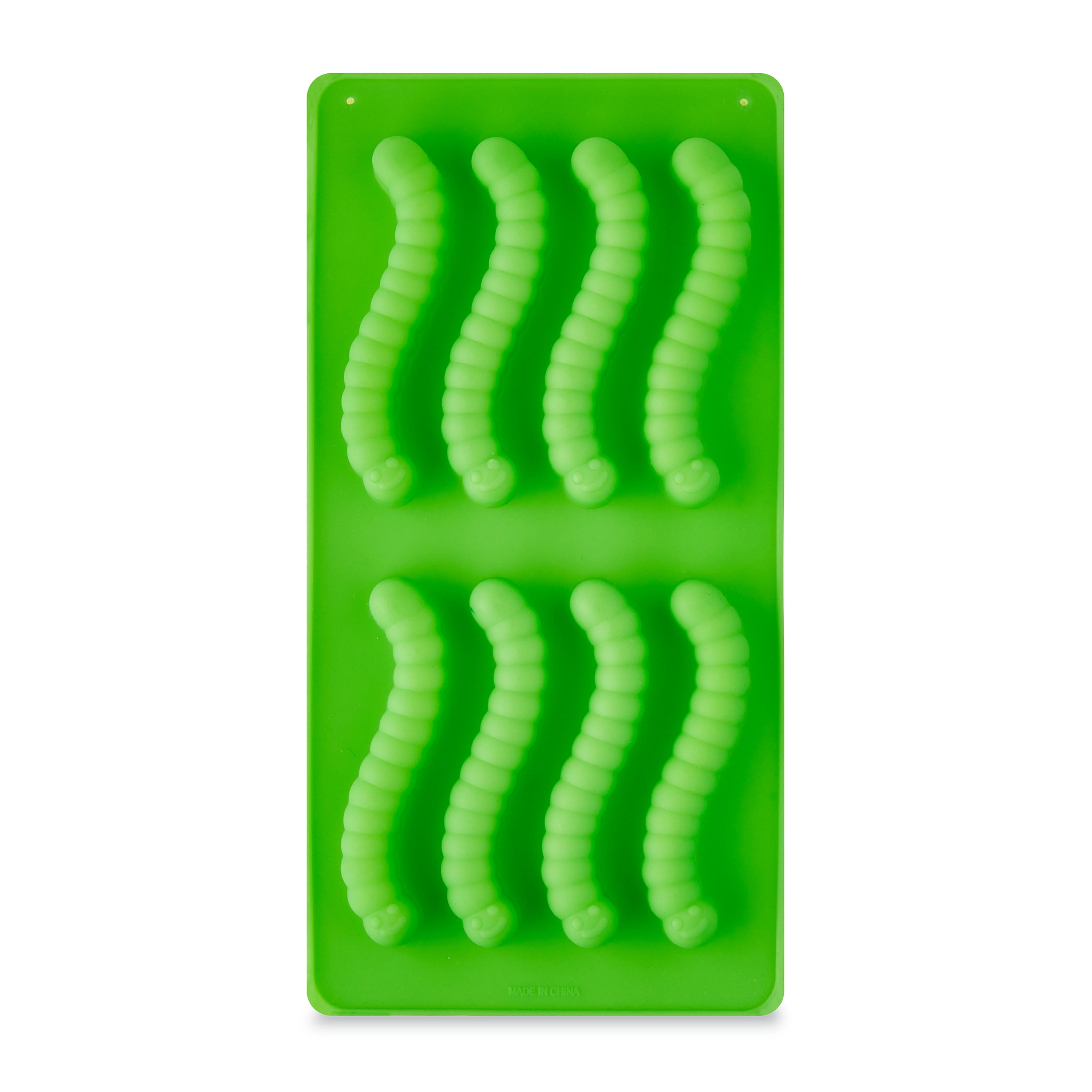4 x 8 IN, 8-Cavity, Worm Shape Silicone Candy and Baking Mold, by Way To Celebrate