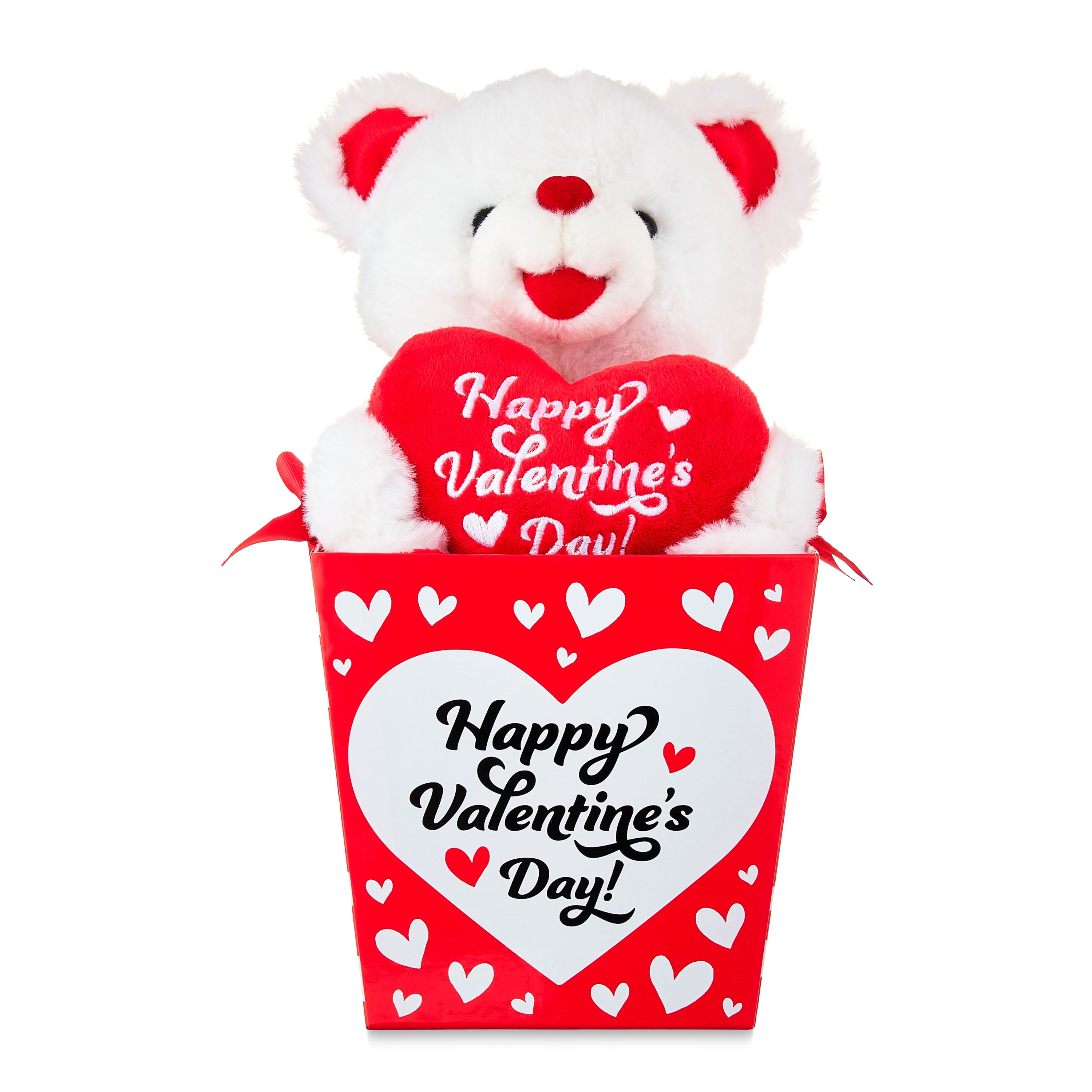 Way to Celebrate! Valentine’s Day Plush Toy In Gift Box, Teddy Bear