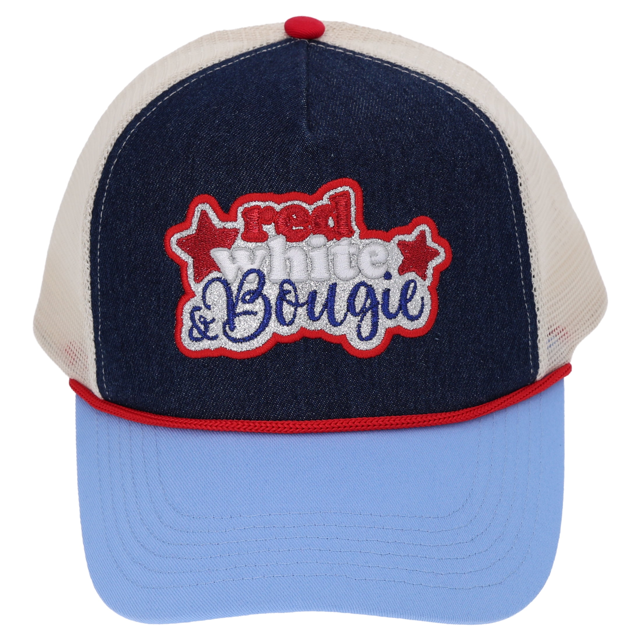 Way To Celebrate Red White And Bougie Patriotic Trucker Hat For Adults