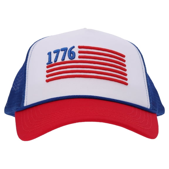 1776 Flag Trucker Hat, Red/White/Blue, One Size, Patriotic by Way To Celebrate