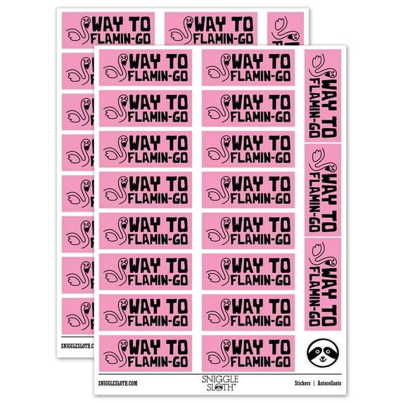 Way to Flamin-go Go Flamingo Teacher Student School Sticker Set - Light Pink - Gloss Finish - 2.00" Large