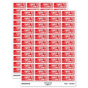 Way to Flamin-go Go Flamingo Teacher Student School Sticker Set - Red - Gloss Finish - 1.25" Mini