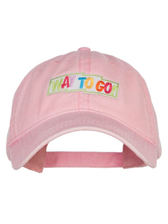 Way to Go Patched Washed Cap - Pink OSFM