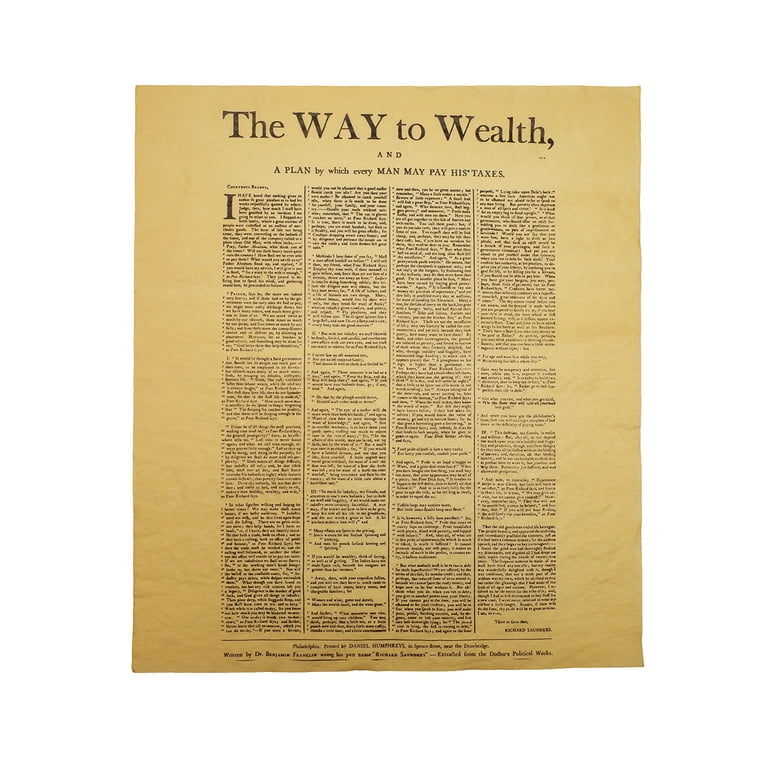 Benjamin Franklin Way Wealth Parchment Paper Poster Home Decor Document Wall Art Benjamin Franklin Way Wealth Parchment Paper Poster Home Decor Document Wall Art