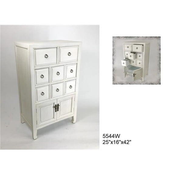Wayborn 5544W 42 x 25 x 16 in. 8 Drawer Chest - White