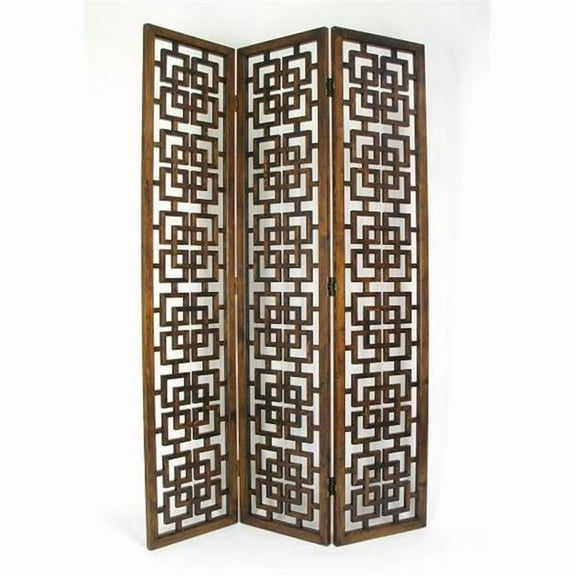 Wayborn Chinese Oakwood Full House Room Divider in Brown