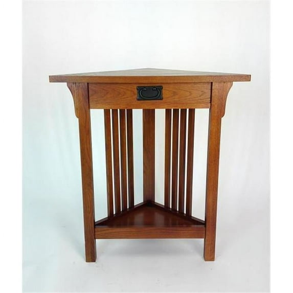 Wayborn Furniture 9009 30'' H x 28'' W x 8'' D Corner Furniture End Table Oak - Brown