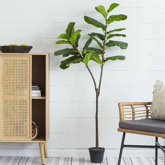 Wayborn Dmax Green Fiddle-Leaf Fig Tree In Pot 18.9L X 13.4W X 55.1H