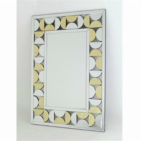 Wayborn Home Furnishings Beveled Rectangled Mirror Gold Leaf Design - Mirror
