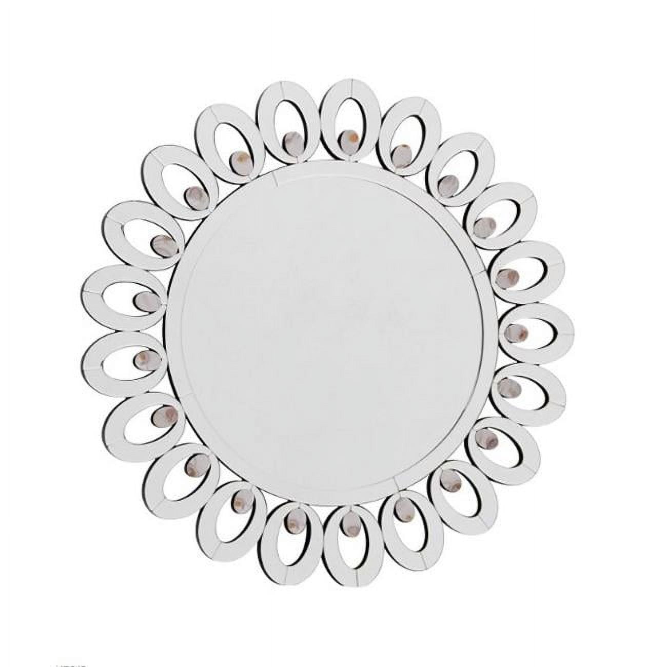 Elegant Round Frameless 32" Mother of Pearl Wall Mirror