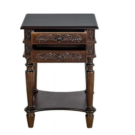 Wayborn JC003 Carved 2 Drawer Nesting Telephone Table