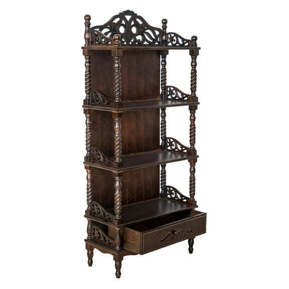 Wayborn JC006 58.5 in. Carved Standard Bookcase