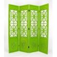 thumbnail image 1 of Spider Web 4 Panel Room Divider Screen in Green, 1 of 2