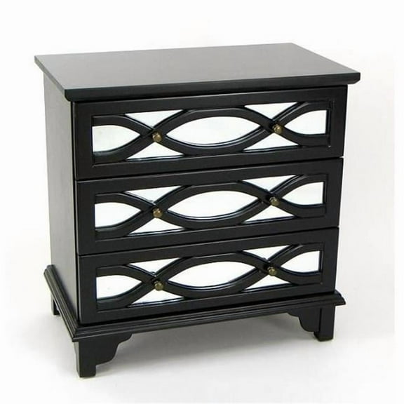 Wayborn Tanner Mirrored Accent Chest in Black