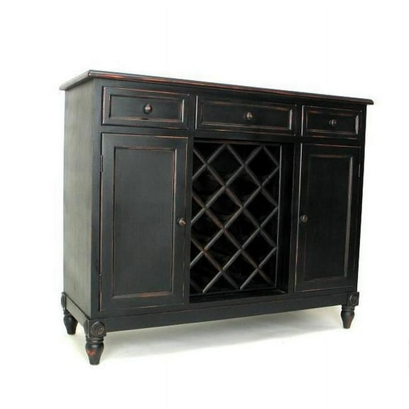 Wayborn Wine Rack Sideboard in Antique Black