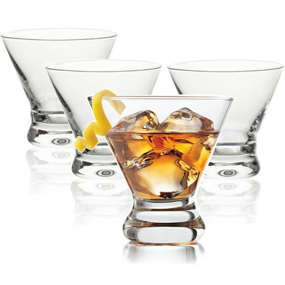 Wayeept Stemless Martini Clear Glasses, Set of 4