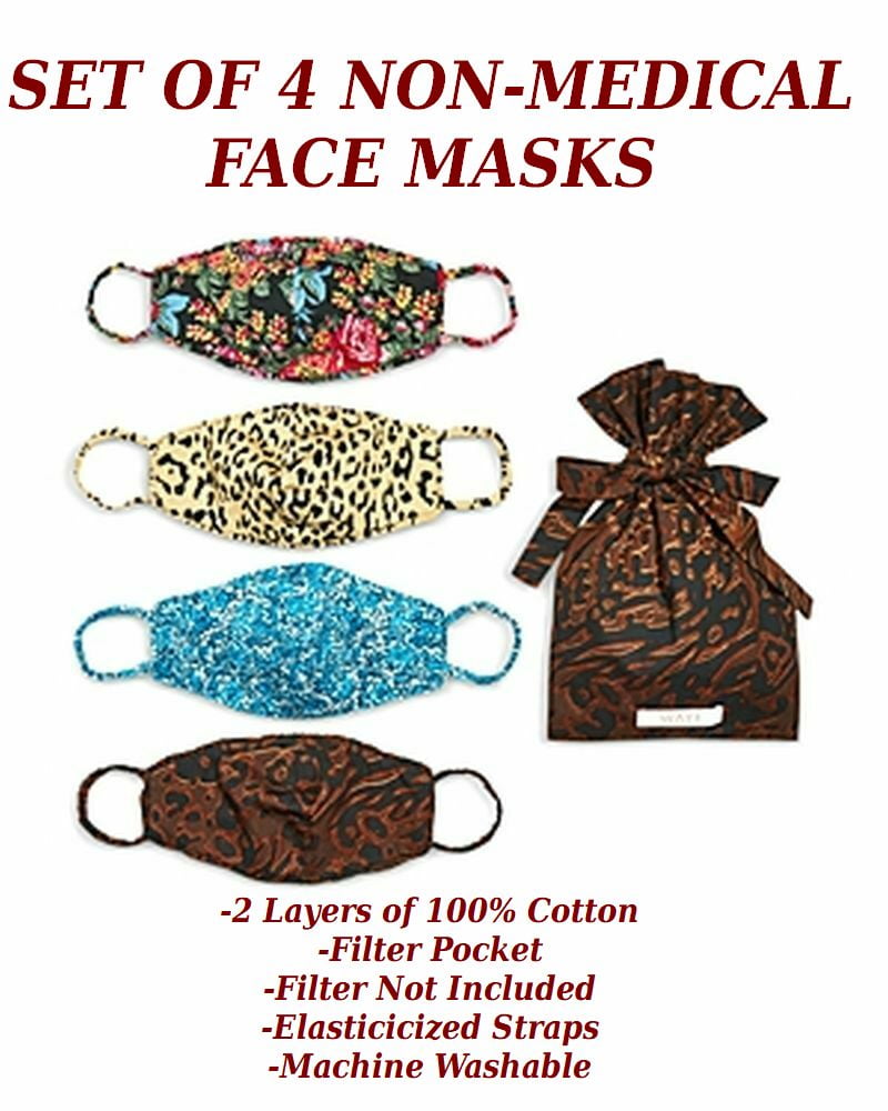 Wayf Abstract Leopard Face Masks Set of 4 - Walmart.com