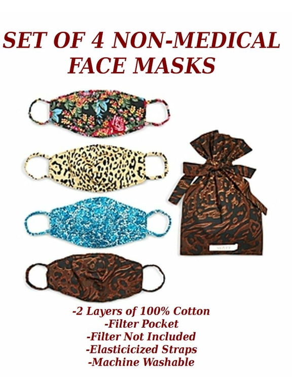 Abstract Leopard Face Masks Set of 4