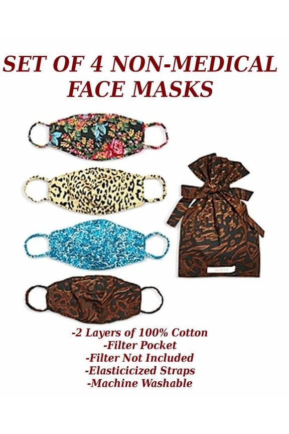 Abstract Leopard Face Masks Set of 4