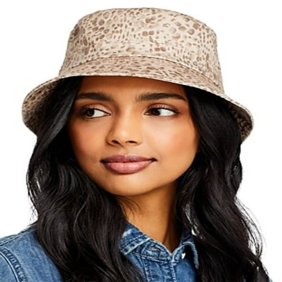 Wayf Cotton Bucket Hat – Tan Cheetah, One Size