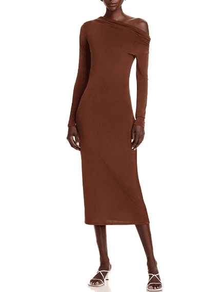 wayf dress brown Women's Everly Midi Dress,Large YGroup_amersham-long-sleeve-maxi-dress Black Strapless Satin Corset Color:#35-Navy 33.5 inch bust