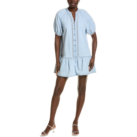 Wayf womens Denim Mini Dress, m, Blue