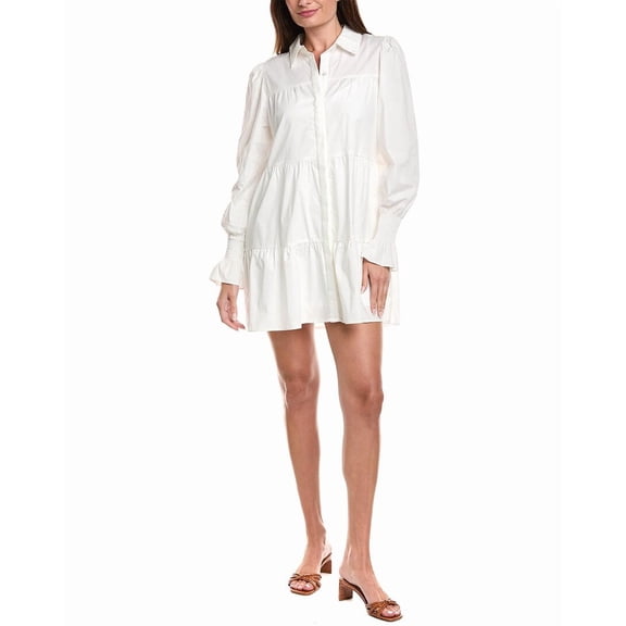 Wayf womens  Tiered Shirtdress, s, White