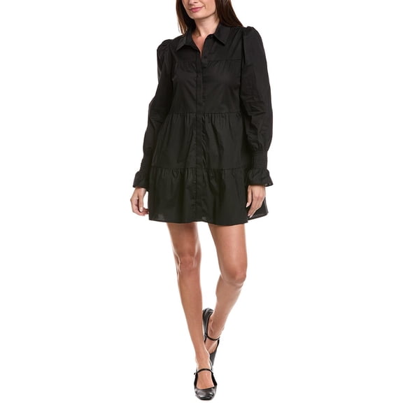 Wayf womens  Tiered Shirtdress, xs, Black