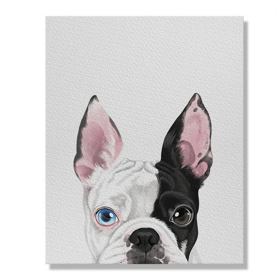 Wayfare Art Canvas Prints Poster, Animal 8 x 10 inch Wall Decor Canvas Artwork, Animal Boston Terrier Eyepatch Dog