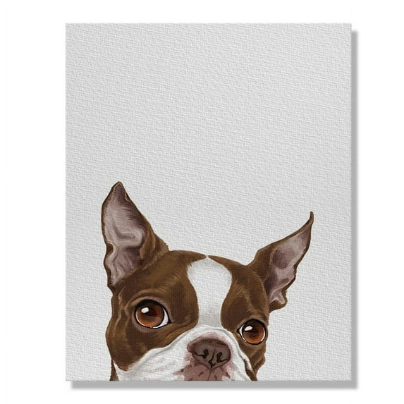 Wayfare Art Canvas Prints Poster, Animal 8 x 10 inch Wall Decor Canvas Artwork, Animal Boston Terrier Red and White Dog