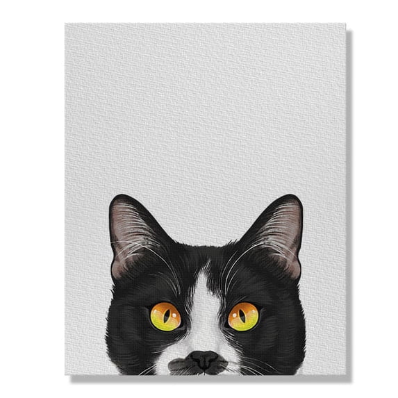 Wayfare Art Canvas Prints Poster, Animal 8 x 10 inch Wall Decor Canvas Artwork, Animal Moustached Tuxedo Cat