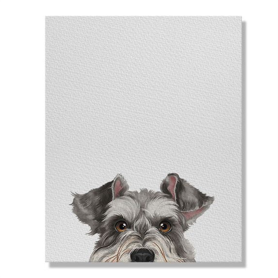 Wayfare Art Canvas Prints Poster, Animal 8 x 10 inch Wall Decor Canvas Artwork, Animal Salt and Pepper Miniature Schnauzer Dog