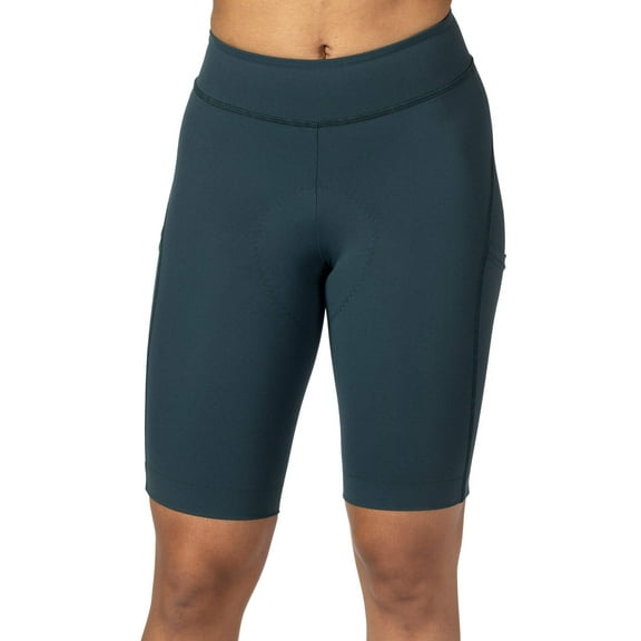 Terry Bike Shorts Women Padded Wayfarer 11 Inch Long Compression Shorts for Women Cycling UPF 50+ Touring Bike Shorts