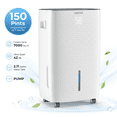 thumbnail image 1 of Waykar 150 Pint Dehumidifier with Pump, Auto Defrost for Cold Winter, 7,000 Sq. Ft. for Basement, Crawl Space, RV/Boat Winter Storage & Indoor Clothes Drying (50 Pint DOE), 1 of 11