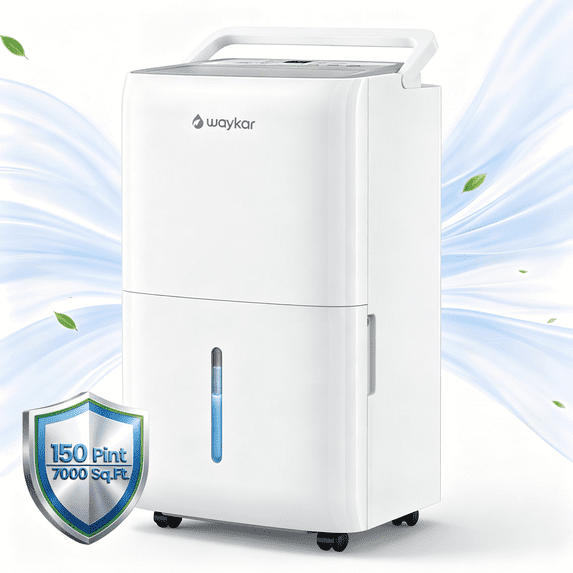 Waykar 50 Pint Energy Star Dehumidifier for Home, Basement, up to 3000 ...