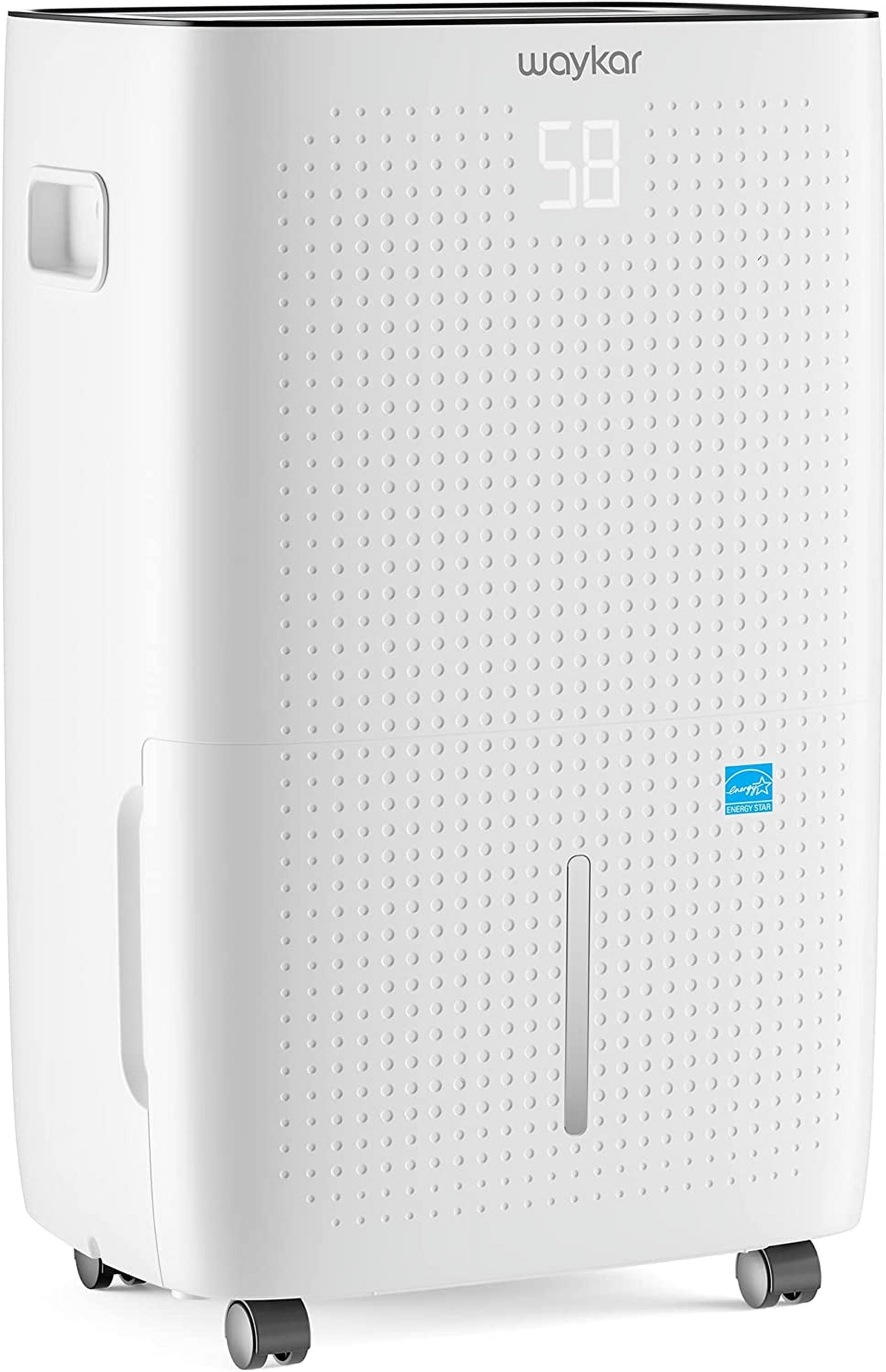 Waykar 150 Pints Commercial Dehumidifier, Energy Star Commercial Dehumidifier for Basements and Home, Dehumidifiers with Drain Hose, 2.04 Gallons Water Tank, Spaces up to 7,000 Sq. Ft