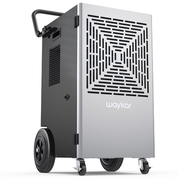 Waykar 155 Pints Commercial Dehumidifier for Large Spaces up to 7500 Sq.Ft with Pump, Smart Humidity Control, Auto Defrost, 24H Timer - for Basements, Warehouses, Home, Office