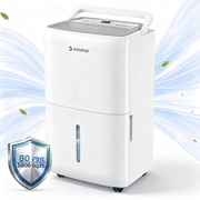 Waykar 80 Pint Dehumidifier for Basements & Home, Auto Defrost for Cold Winter, No Daily Tank Emptying, 5,000 Sq. Ft., Continuous Drain Hose (25 Pint DOE)