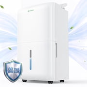 Waykar 5000 Sq. Ft. 80 Pint Dehumidifier for Basements & Home, No Daily Tank Emptying, Portable Dehumidifier with Continuous Drain Hose, Auto Defrost, 25 Pint DOE