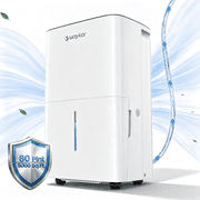 Waykar 5,000 Sq. Ft. 80 Pint Dehumidifier for Basements & Large Rooms, No Daily Emptying, Dehumidifiers for Home with Continuous Drain Hose, Intelligent Humidit