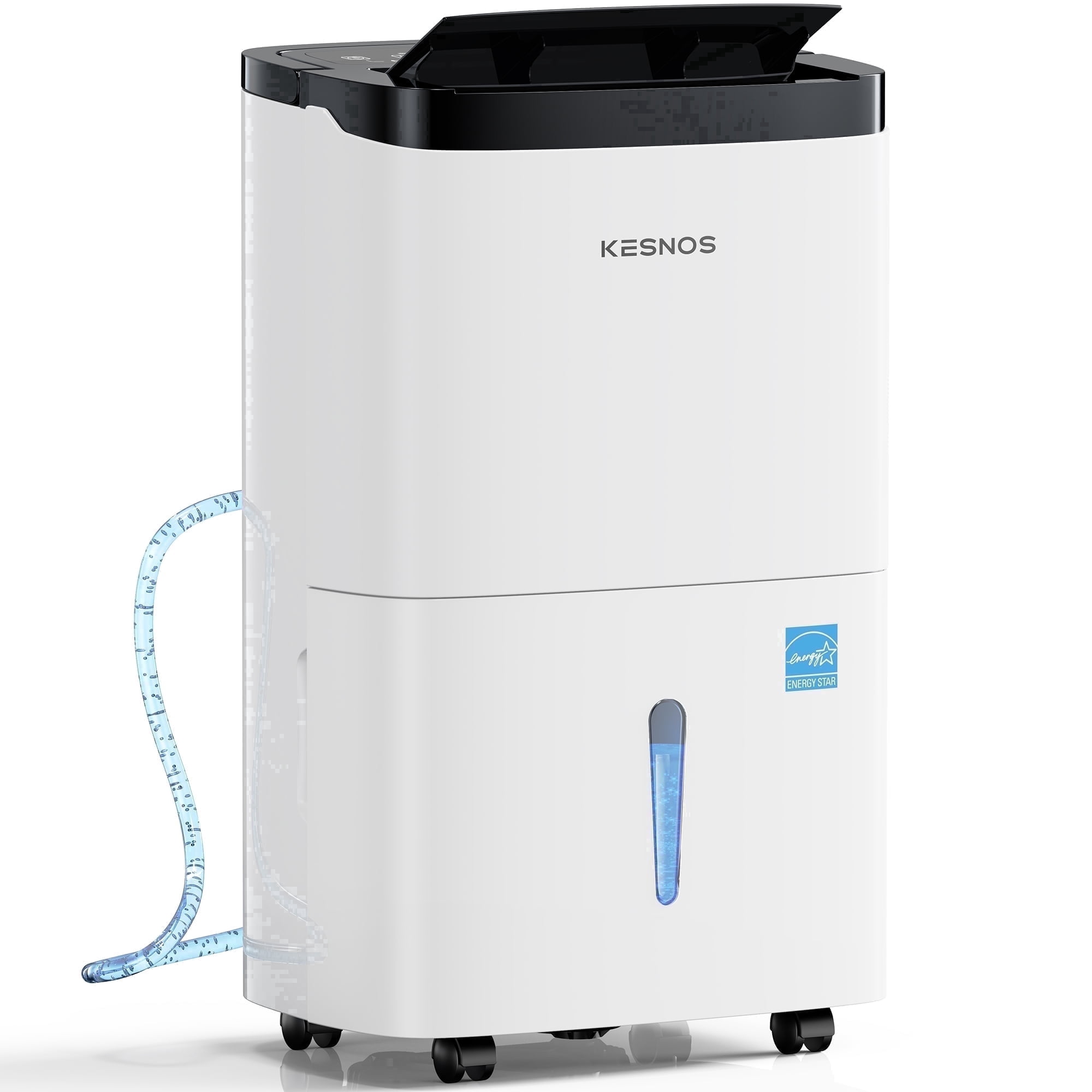 Kesnos 80 Pint Dehumidifier for Home and Basements, DOE 25 PT up to 5000 Sq. Ft, with Bucket, Drain Hose, Portable, Auto Defrost and Self-Drying